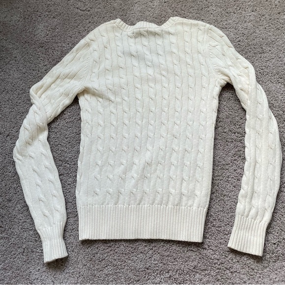Tommy Hilfiger cable knit sweater small petite in white/cream - Picture 5 of 6